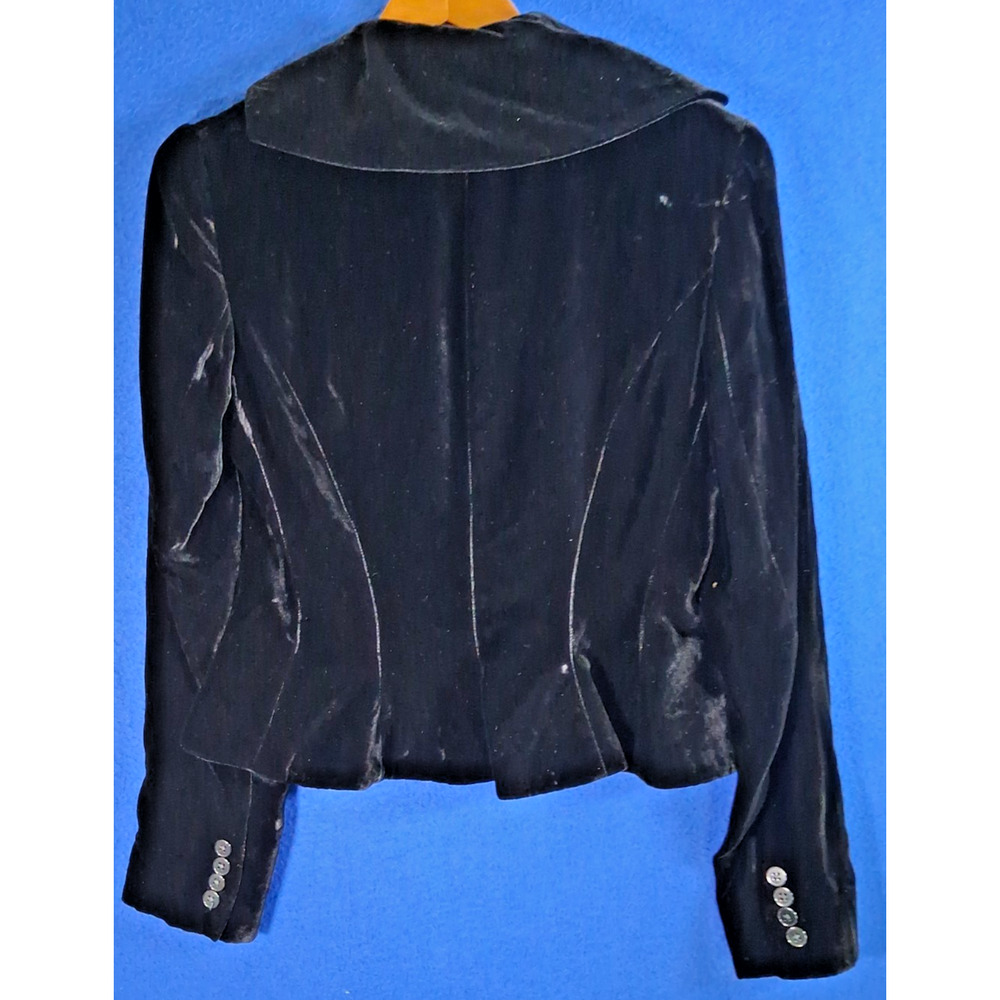 Vtg Ralph Lauren Purple Label Collection Black Velvet Blazer Jacket Womens Sz 8 - Picture 7 of 16